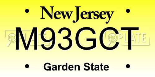M93GCT New Jersey License Plate