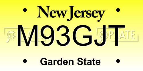 M93GJT New Jersey License Plate