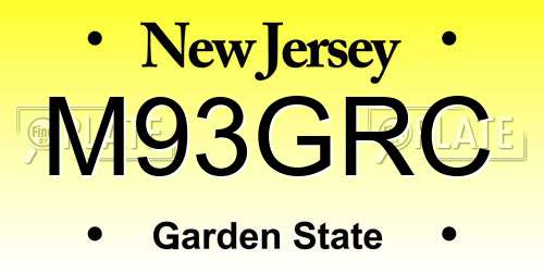 M93GRC New Jersey License Plate