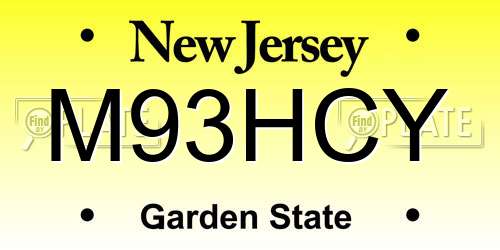 M93HCY New Jersey License Plate