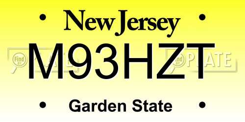 M93HZT New Jersey License Plate