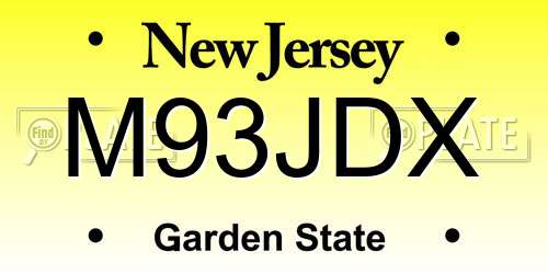 M93JDX New Jersey License Plate