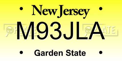 M93JLA New Jersey License Plate