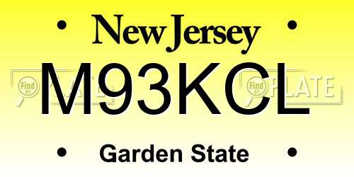 M93KCL New Jersey License Plate