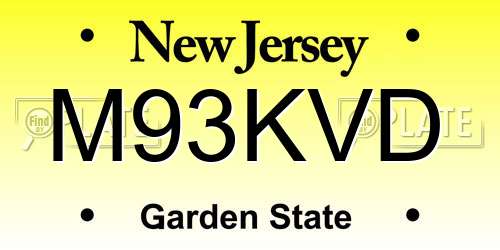 M93KVD New Jersey License Plate