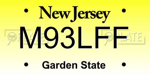 M93LFF New Jersey License Plate