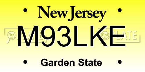 M93LKE New Jersey License Plate