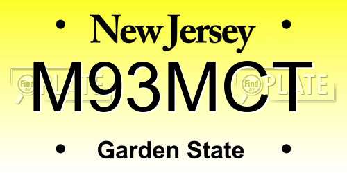M93MCT New Jersey License Plate