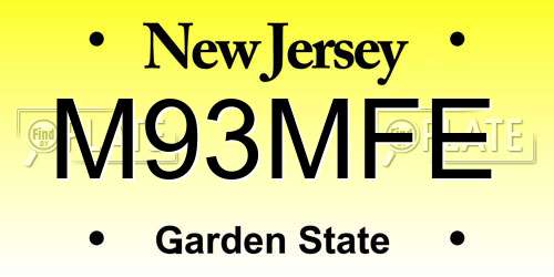M93MFE New Jersey License Plate