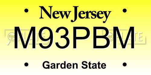 M93PBM New Jersey License Plate