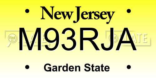 M93RJA New Jersey License Plate