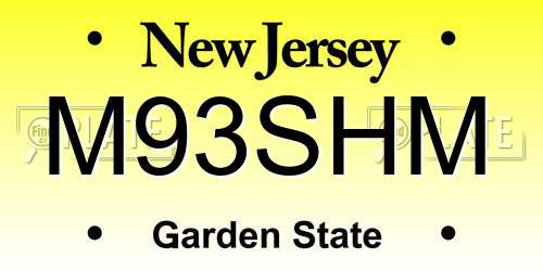M93SHM New Jersey License Plate