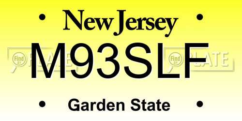 M93SLF New Jersey License Plate