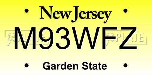 M93WFZ New Jersey License Plate