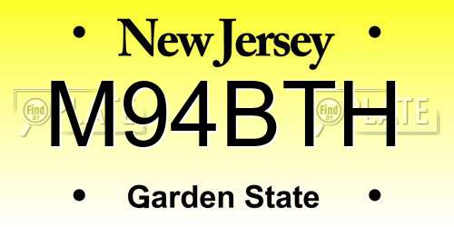 M94BTH New Jersey License Plate