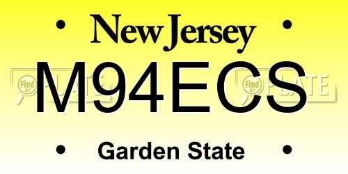 M94ECS New Jersey License Plate