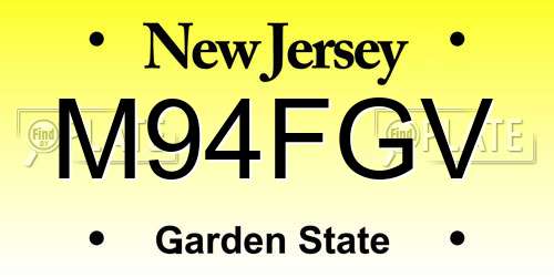 M94FGV New Jersey License Plate