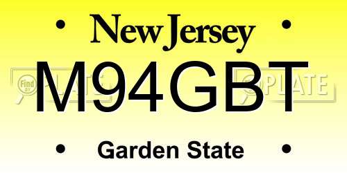 M94GBT New Jersey License Plate