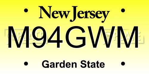 M94GWM New Jersey License Plate