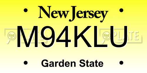 M94KLU New Jersey License Plate