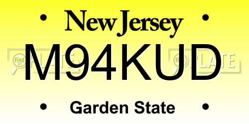 M94KUD New Jersey License Plate