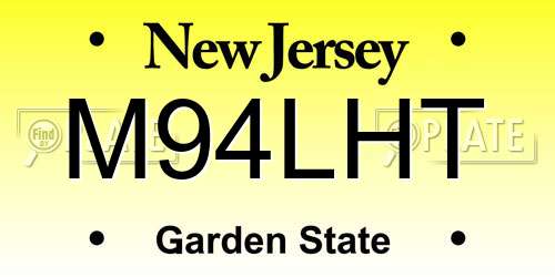 M94LHT New Jersey License Plate