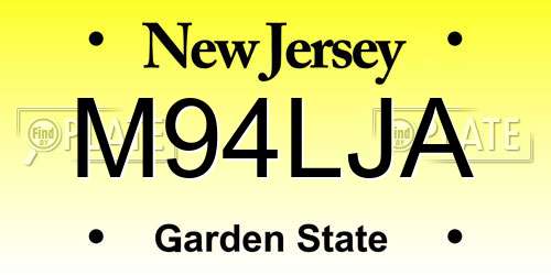 M94LJA New Jersey License Plate