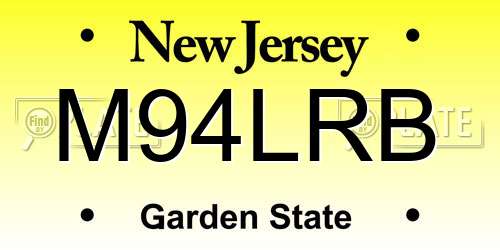 M94LRB New Jersey License Plate