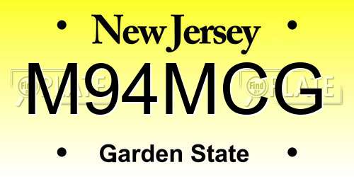 M94MCG New Jersey License Plate