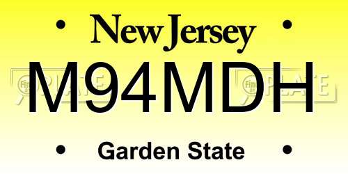 M94MDH New Jersey License Plate