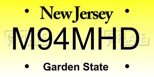 M94MHD New Jersey License Plate