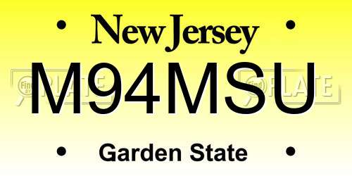M94MSU New Jersey License Plate