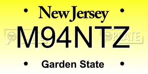 M94NTZ New Jersey License Plate