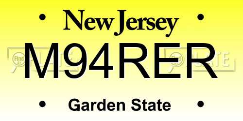M94RER New Jersey License Plate