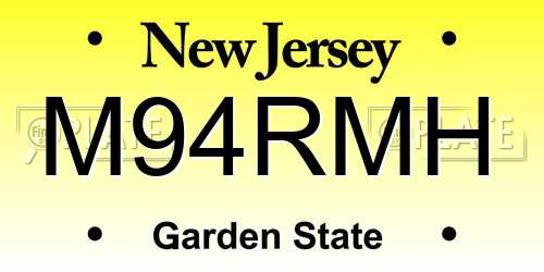 M94RMH New Jersey License Plate