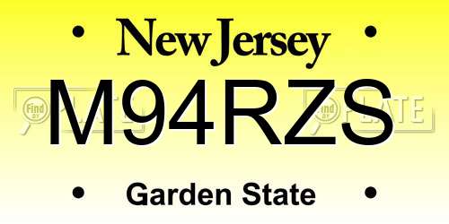 M94RZS New Jersey License Plate