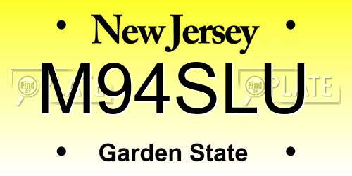 M94SLU New Jersey License Plate
