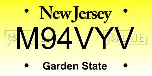 M94VYV New Jersey License Plate