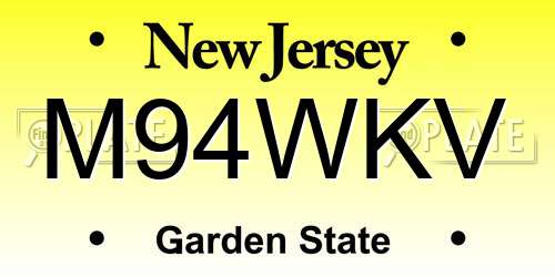 M94WKV New Jersey License Plate