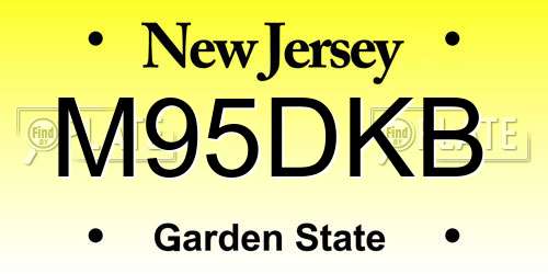 M95DKB New Jersey License Plate