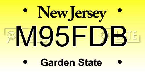 M95FDB New Jersey License Plate