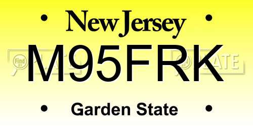 M95FRK New Jersey License Plate
