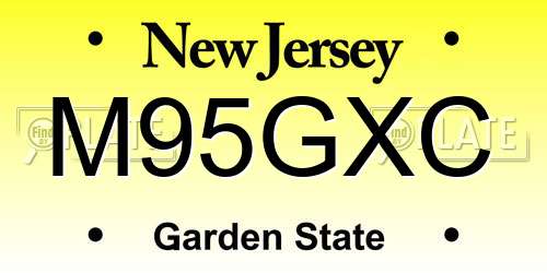 M95GXC New Jersey License Plate