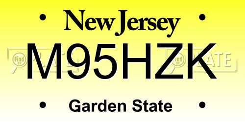 M95HZK New Jersey License Plate