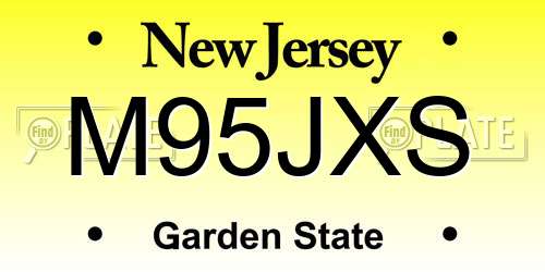 M95JXS New Jersey License Plate