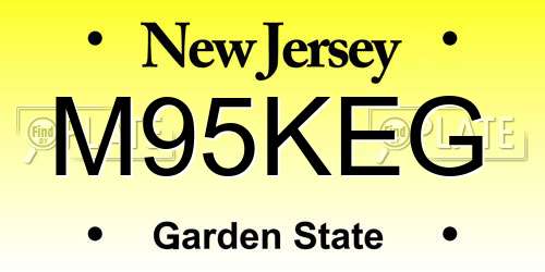 M95KEG New Jersey License Plate