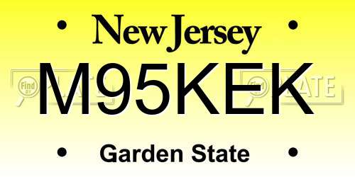 M95KEK New Jersey License Plate