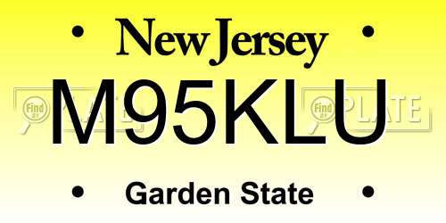 M95KLU New Jersey License Plate