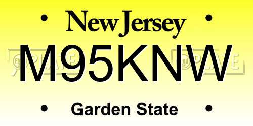 M95KNW New Jersey License Plate
