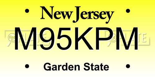M95KPM New Jersey License Plate